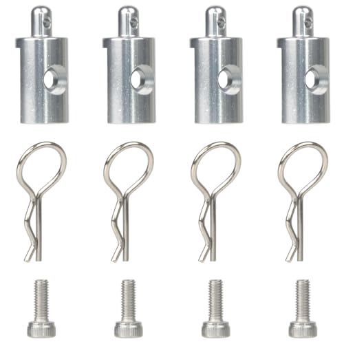 4Pcs Aluminum Body Mounts Body Shell Posts for 1/12 Scale Tamiya CW-01 Chassis Lunch Box Midnight Pumpkin Upgrades Parts (Silver) - color: Silver