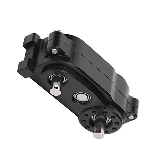 1/10 RC Transfer Case Replacement, Metal Chassis Frame Accessory, CNC Machined Aluminum Alloy Gearbox for 313mm Wheelbase Crawler Car, High Performance Upgrade Part with Anodized S (Black) - color: Black