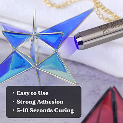 LET'S RESIN UV Resin Kit with Light, Bonding&Curing in Seconds, 30g | UV Glue Adhesive, UV Resin with Flashlight for Welding, Jewelry UV Glue Adhesive for Plastic Repair, Glass Light, Craft Decor