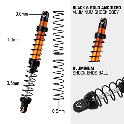 INJORA RC Shock Absorber 4pcs Damper for 1/10 RC Crawler Car Axial SCX10 90046 AXI03007 TRX4 TRX6 (120mm) - size: 120mm