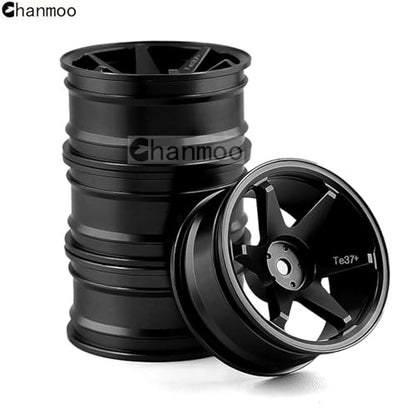 1/10 RC On Road Wheels Rims 12mm Hex Alloy Aluminum Drift Hubs for 1:10 Rally Racing Car Tires Tamiya TT01 TT02 XV01 TA06 A959 PTG2 HPI KYOSHO HSP PTG2 Touring Street Tyres 4PCS (Silvery) - color: Silvery