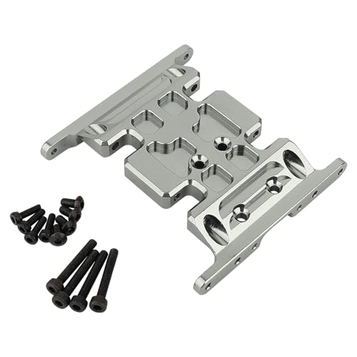 CNC Aluminum Center Frame Brace Transmission Skid Plate Gearbox Mount for AXIAL SCX10 1/10 RC Rock Crawler Metal Chassis Rail Upgrade Parts (Titanium) - color: Titanium
