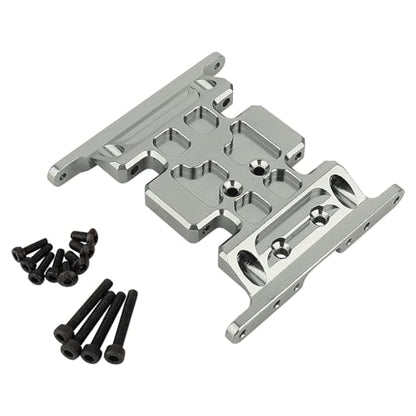 CNC Aluminum Center Frame Brace Transmission Skid Plate Gearbox Mount for AXIAL SCX10 1/10 RC Rock Crawler Metal Chassis Rail Upgrade Parts (Titanium) - color: Titanium