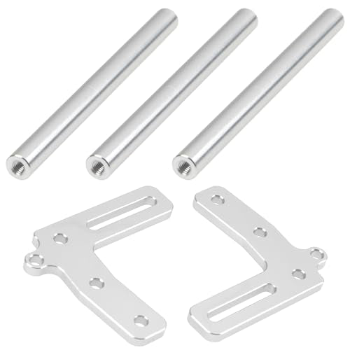 ShareGoo Aluminum Front Bumper Compatible with 1/10 RC Car Crawler Chassis Gspeed LCG TRX4 SCX10 Dodge Power Wagon Cliffhanger Body Shell (Silver) - color: Silver