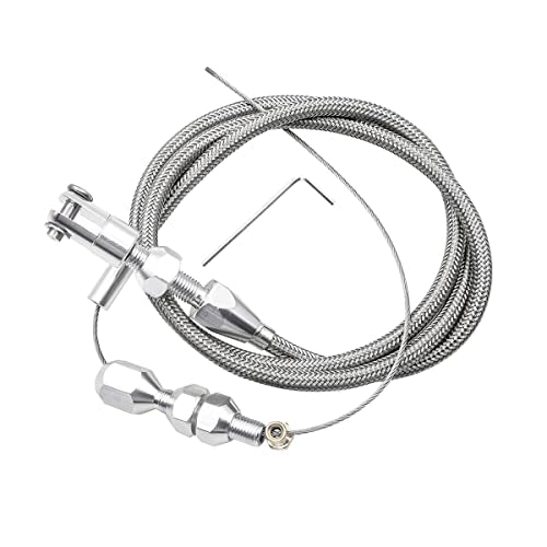 AICEL 36" Braided Throttle Cable, Compatible with 97-07 LS1 Engine 4.8L 5.3L 5.7L 6.0L, Stainless Steel Car Accelerator Throttle Cable Repair Kit, Universal Car Replacement Accessories