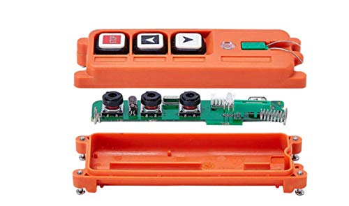 Hoist Crane Industrial Radio Remote Control Wireless Transmitter Stop Button 2 Key Switch F21-2S (1 Transmitter+1 Receiver) (F21-2S AC/DC 65V-440V)