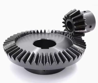 Transmission Ratio 1: 3, Bevel Gear, 90-Degree Steering, Modulus 1.5, Number of Teeth 15: 45, (Pinion Inner Hole 10mm, Big Gear Inner Hole 15mm- Keyway Width 5mm)2pcs/Set.