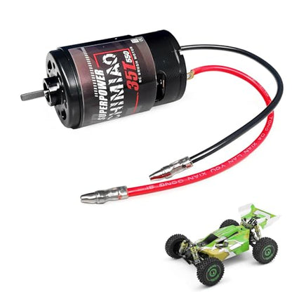 35T Waterproof RS550 Brushed RC Motor for 1/10 RC Scale RC Crawler Car TRX4 TRX6 Redcat Axial SCX10 SCX10 II AXI03007 JL 90046 RC4WD D90 Truck Boat Motor Upgrade Kit Replacement Parts(35T)