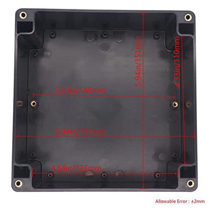 Project Box IP65 Waterproof Junction Box ABS Plastic Electrical Boxes DIY Electronic Project Case Power Enclosure 6.30x6.30x3.54 inch (160 x 160 x90 mm) - color: Black, size: 6.30"x6.30"x3.54"