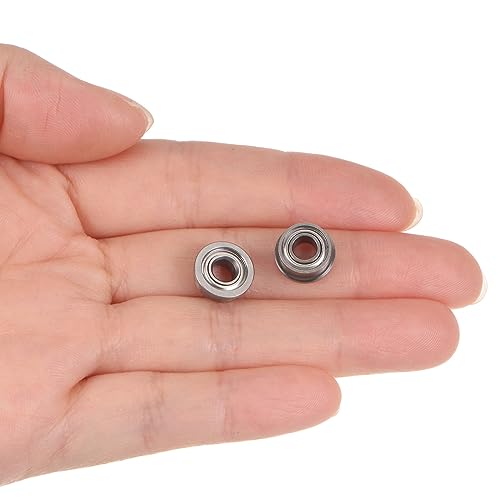 uxcell F684ZZ Flanged Ball Bearing 4x9x4mm Double Shielded Chrome Steel Flange Bearings, 4pcs - size: 4x9x4mm