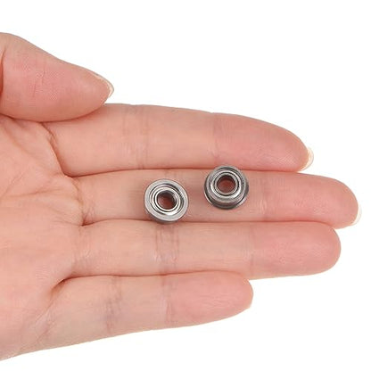 uxcell F684ZZ Flanged Ball Bearing 4x9x4mm Double Shielded Chrome Steel Flange Bearings, 4pcs - size: 4x9x4mm