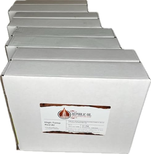 Republic Oil Premium Red #2 EP2 Lithium Complex Multi-Purpose Grease Tubes 4 Boxes / 40x14oz – Extreme Pressure Water Resistant Grease Tube for Wheel Bearings, Chassis, Automotive & GC-LB Made in USA - size: 40 x 14 oz Tubes