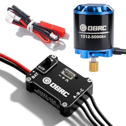 OGRC 25A Brushless ESC & 1212 Sensorless Outrunner Motor Combo for SCX30 | 5000KV Brushless Motor, Supports 2S LiPo Battery, Built-in BEC, for Axial 1/30 RC Crawler Car