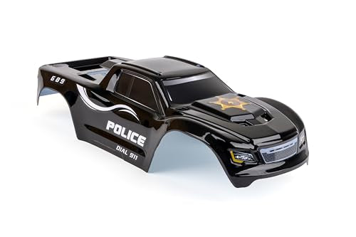 Custom Body Compatible for V2 Maxx WideMaxx 1/10 4X4 4WD Truck Shell Cover (Police Black) - color: Police Black