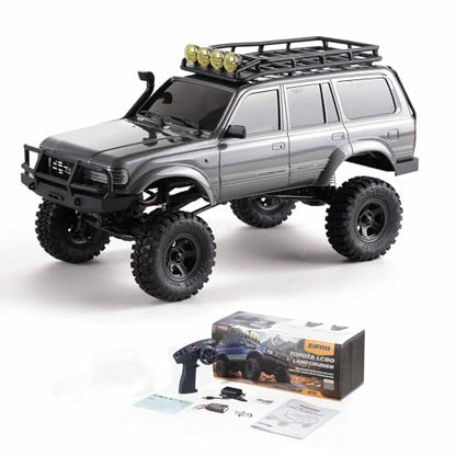 FCX18S FMS RC Crawler Toyota Cruiser 1/18 LC80 S Offroad Trucks 4X4 RC Rock Crawler with LED Lights for Adults (Grey) - color: Grey