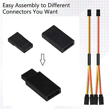 WMYCONGCONG 30 Kits Servo Extension Kit Servo Plug Connector Cable Wire Connector Male Female Kit w/ 16Ft 22Awg Wire Compatible with JR Futaba Style Connectors