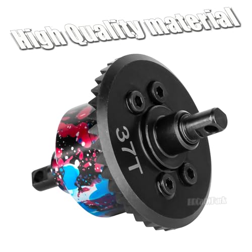 Front Rear 37T Differential Gear Upgrades Part for 1/10 Slash 4X4 (VXL)/Rustler 4X4 (VXL)/Stampede 4X4 (VXL)/Jato 4X4 VXL4WD,XO-1,RC Steel #45 Diff Set Hop Ups,Colorful(Navy Blue Red Tone) - color: Colorful(navy Blue Red Tone) - (37t Differential)