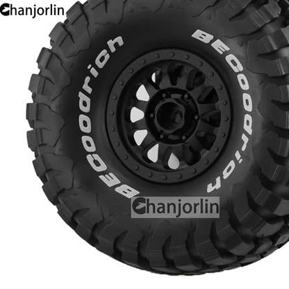 1/7 RC Short Course Truck Tires and Wheels 17mm Hex OD 5.43" 1/8 All Terrain Off Road Tyres with Foam Insert for 1:7 RC Buggy Monster Truck Car TRAXXAS UDR 85086-4 4PCS (Black) - color: Black