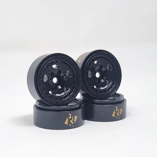 LGRP® FIFTEEN52® TURBOMAC HD Series 1.0" Beadlock Wheels, (Satin Black), 28mm (1.1") x 31mm x 13mm (4 Wheels Per Order) Compatible with 1/24 Scale RC Axial SCX24, Element, Enduro, URUAV, LGF52202