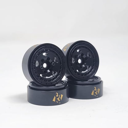 LGRP® FIFTEEN52® TURBOMAC HD Series 1.0" Beadlock Wheels, (Satin Black), 28mm (1.1") x 31mm x 13mm (4 Wheels Per Order) Compatible with 1/24 Scale RC Axial SCX24, Element, Enduro, URUAV, LGF52202