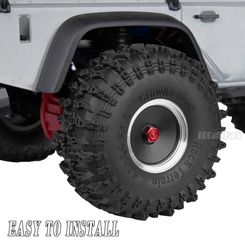 RC 1.0" Wheels and Tires for 1/18 TRX4M,1/24 SCX24 RC Crawler Car,RC Off Road Buggy Rally Truck Wheel and Tires,1.0 Alloy Wheel Rims & Rubber Tires,w/Foam Inserts,7mm Hex Rim,4PCS-(B) - style: 1.0 - (B-Jc Tires)