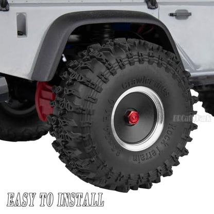 RC 1.0" Wheels and Tires for 1/18 TRX4M,1/24 SCX24 RC Crawler Car,RC Off Road Buggy Rally Truck Wheel and Tires,1.0 Alloy Wheel Rims & Rubber Tires,w/Foam Inserts,7mm Hex Rim,4PCS-(B) - style: 1.0 - (B-Jc Tires)