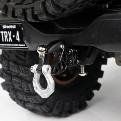 Metal RC Crawler Trailer Hook Tow Hitch, Trailer Hitch Receiver for 1/10 RC Crawler Traxxas TRX4 Axial SCX10 Rear Bumper Parts (Silver) - color: Silver