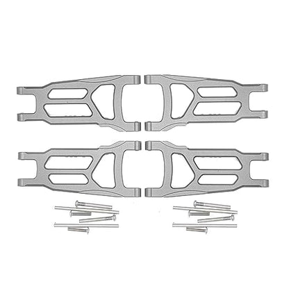 4-Pack Alloy Front&Rear Suspension Arms for Traxxas 1/10 4X4 Slash, Stampede, Rustler 4WD VXL-Replaces Part 3655 - color: Titanium