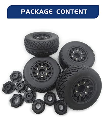 RC Short Course Truck Tires with Foam Inserts for 1/10 Scale Arrma Senton | Detachable Replacement 17mm 14mm 12mm RC Wheels and Tires High Grip,Pre-Mounted,Durable Rubber,Ready to Install