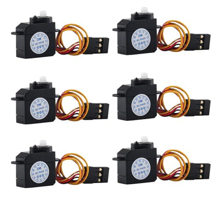 Mini Micro Servo Motor 2.1g 180° Rotation DM-S0020 4.8-6V Plastic Gear Servo for RC Car Airplane Helicopter Robot DIY Toys (6PCS) - style: 6PCS