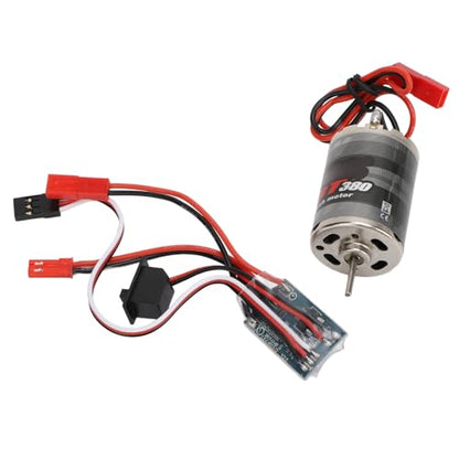 POCREATION RC Brushed Motor ESC, Stainless Steel 380 38T Motor with 30A Brush ESC, 7.2V 19000RPM Large Torsion Combo for 1 16 1 18 RC Car Boat Replacement