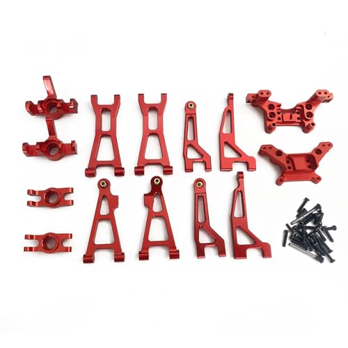 Compatible with Hyper GO RC Car Parts, 1/16 Metal Upgrade Aluminum Accessories, Replacement Parts kit for H16BM H16GT H16DR H16 MJX 16207 16208 16209 16210 (14PC Set) - color: 14pc Set