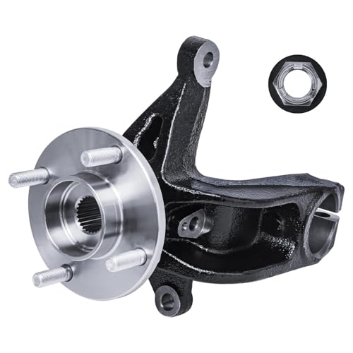 Detroit Axle - Front Right Steering Knuckle Kit for 06-11 Ford Focus w/Auto | Trans., Passenger Side CV Axle Shaft Steering Knuckle & Wheel Bearing Hub 2006 2007 2008 2009 2010 2011 Replacement - size: 2UX47687/Pair