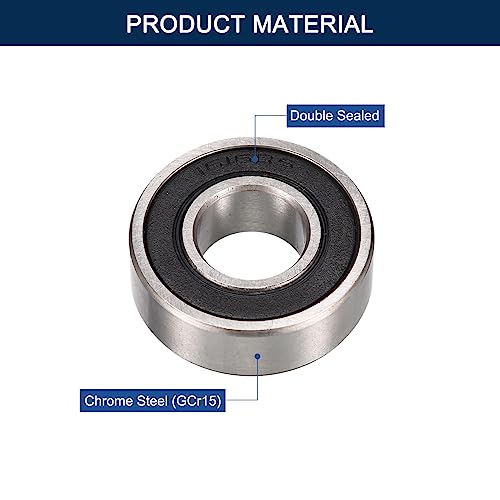 1616-2RS Deep Groove Ball Bearings, ID 1/2" x OD 1-1/8" x Width 3/8" Double Rubber Sealed Ball Bearing Pre-Lubricated Chrome Steel Z2 Lever 10pcs - size: 1616-2RS 1/2"x1-1/8"x3/8"