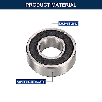 1616-2RS Deep Groove Ball Bearings, ID 1/2" x OD 1-1/8" x Width 3/8" Double Rubber Sealed Ball Bearing Pre-Lubricated Chrome Steel Z2 Lever 10pcs - size: 1616-2RS 1/2"x1-1/8"x3/8"