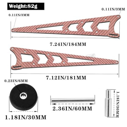 RC Carbon Adjustable Wheelie Bar Kit Tail Wheel Head up Wheel Upgrades Part for 1/10 Slash,Rustler,Bandit,Stampede VXL 2WD,Carbon Adjustable Wheelie Bar w/Mount Hops Up,Red - color: Red（upgrades Part）