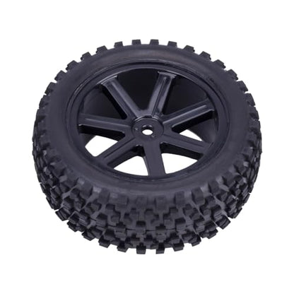 12mm Hex RC Buggy Wheels and Tires, 2.2'' Pre-Glued Out Dia. 3.5'' for 1/10 1/12 1/14 1/16 Off-Road Truck Upgrades, Set of 4