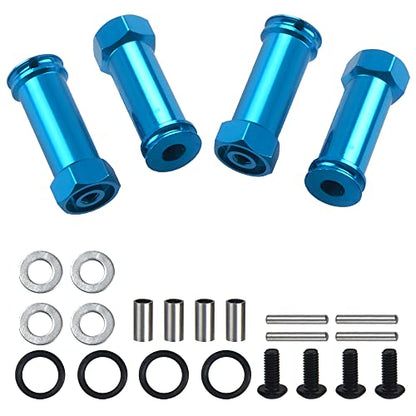 ShareGoo Aluminum 12mm Wheel Hex Hub Adapters 30mm Extension Combiner Coupler Compatible with WLtoys 144001 1/14 Wltoys RC Car (Blue) - color: Blue