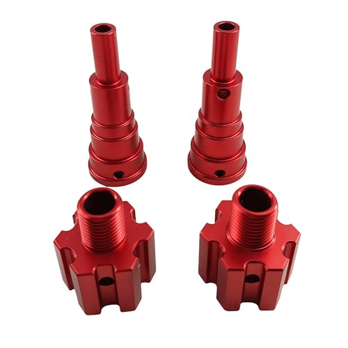 10mm Aluminum Widened Wheel Hex Nut & Axle Set for 1/5 X-MAXX 8S (Red) | 77086-4,7768 7756,Upgrade Parts,High Strength,CNC Machined,Precision Fit,Wear Resistant,Heavy Duty - color: Red
