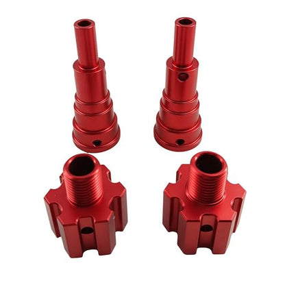 10mm Aluminum Widened Wheel Hex Nut & Axle Set for 1/5 X-MAXX 8S (Red) | 77086-4,7768 7756,Upgrade Parts,High Strength,CNC Machined,Precision Fit,Wear Resistant,Heavy Duty - color: Red
