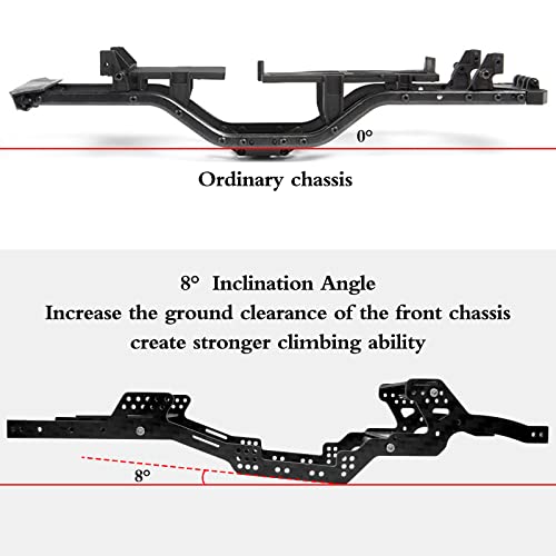 OGRC SCX24 LCG Chassis Carbon Fiber Frame 8°Angled Chassis | SCX24 Carbon Fiber LCG Chassis for SCX24 Deadbolt JLU C10 Bronco 1/24 RC Crawler