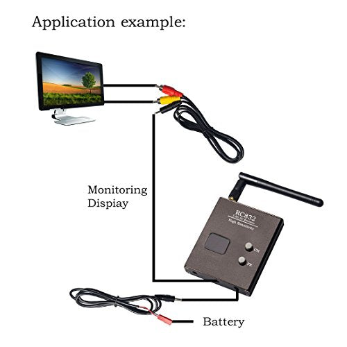 WR832 5.8GHz 40CH Wireless FPV Audio Video Receiver for Racing Drone and Multicopter