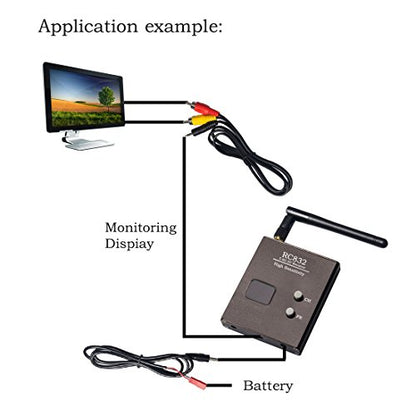 WR832 5.8GHz 40CH Wireless FPV Audio Video Receiver for Racing Drone and Multicopter