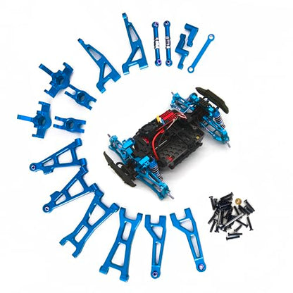 Aluminum Accessories for Hyper Go RC Car Parts, 1/16 Scale Metal H16BM Upgrades, Blue Replacement Parts kit for H16BM H16GT H16DR H16 MJX 16207 16208 16209 16210 Jetwood RC Car - color: Blue