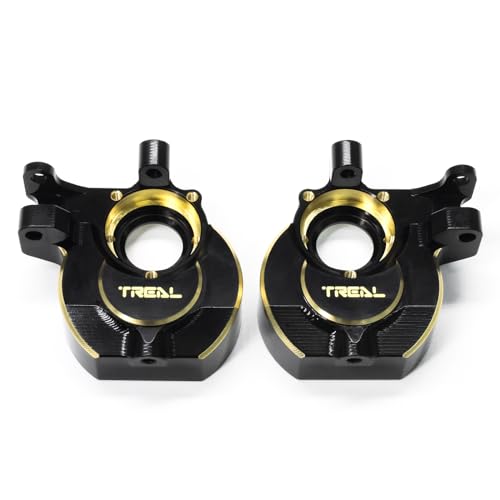 TREAL Brass Front Steering Knuckles CNC Billet Machined Inner Portal Covers Heavy Weight 78g/pc Upgrades for Redcat 1/10 Ascent Fusion Ascent GEN9(Black)