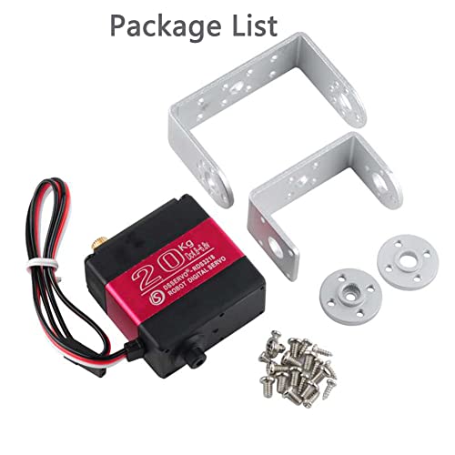 RDS3218 Digital Servo, 20KG Dual-Axis High Torque, Waterproof IP66, Full Metal Gear with U Bracket, 180° Adjustable, for RC Cars, Crawler, Robot, 1/8 1/10 Scale Buggy (2PCS 270 Degree Servo)