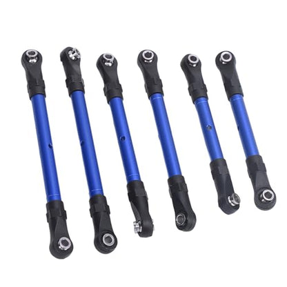 RC Tie Link Rods Set,6pcs RC Car Steering Tie Rod Aluminum Alloy Universal Spare Parts for Traxxas Slash Hoss Rustler,Improved Strength and Durability - color: Blue