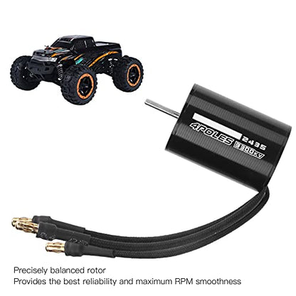 Generic 2435 3300KV Sensorless Brushless Motor, CNC Aluminum Alloy High Motor, RC with Precisely Balanced Rotor, Ideal for 1/16 1/18 RC Car Off Road Truck