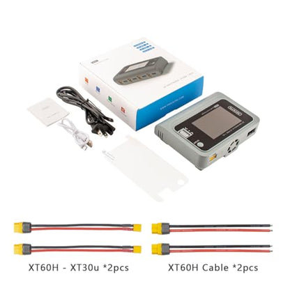 ToolkitRC Q4AC RC Battery Charger 4x50W 4 Ports 1-4S Lipo AC DC Smart Charger XT60 with XT30 Adapters for RC Battery Balance Charger