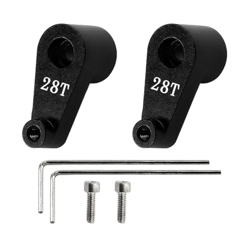 2PCS Aluminum Servo Horn 28T Steering Arm Standard Servo Upgrades Part for 1/30 SCX30 Steering,Servo Arm Rocke